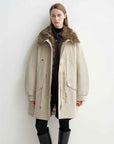 Letrans Women's Down Parka with Detachable Wool Collar & 90% Goose Down "Wilderness Poem" - variant_title
