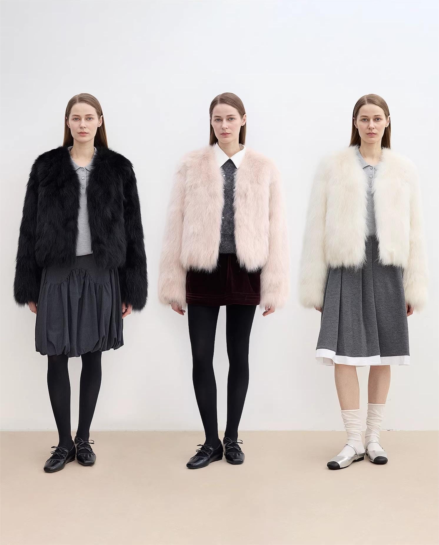 Letrans Women's Short Fox Fur & Leather Coat "Free Spirit Collection" - variant_title