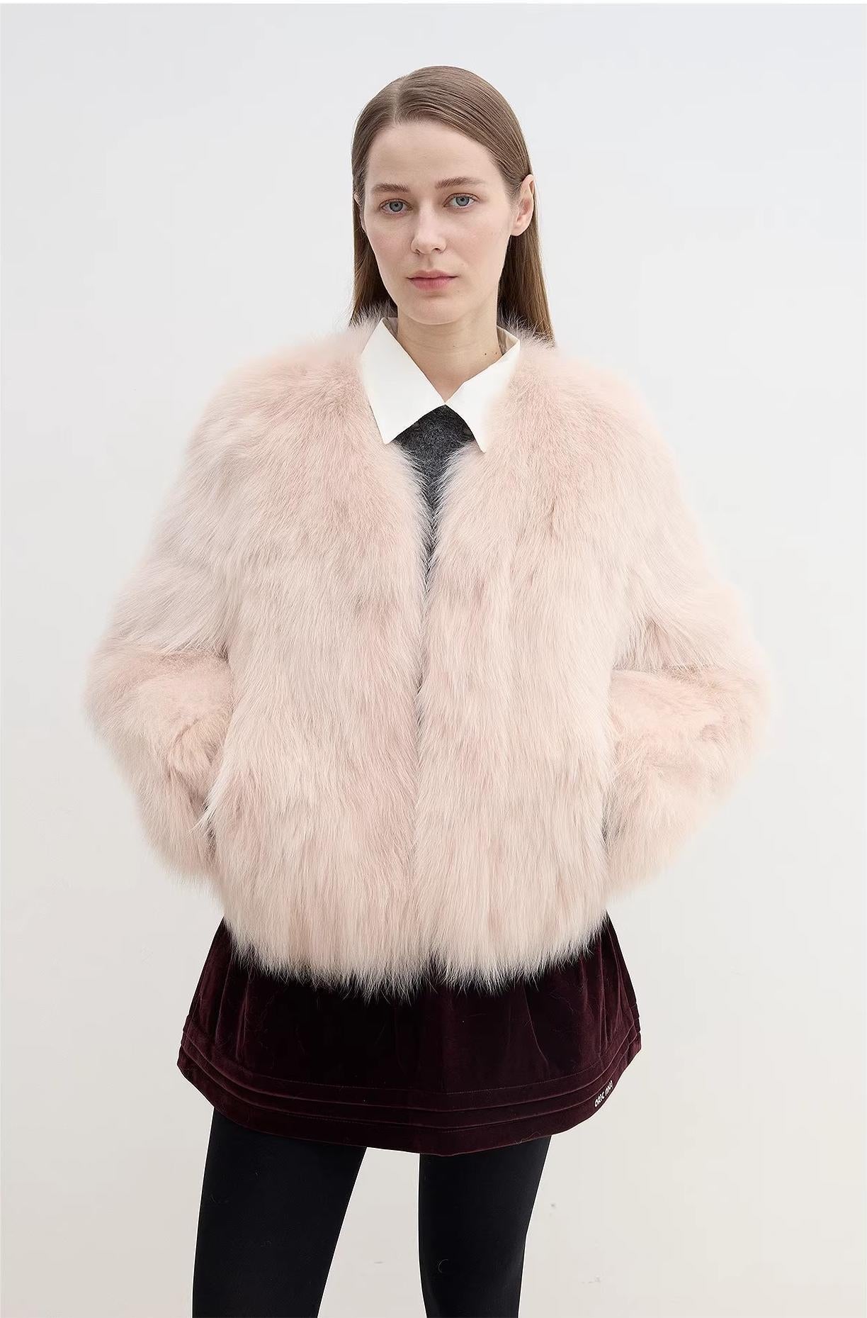 Letrans Women's Short Fox Fur &amp; Leather Coat "Free Spirit Collection" - variant_title