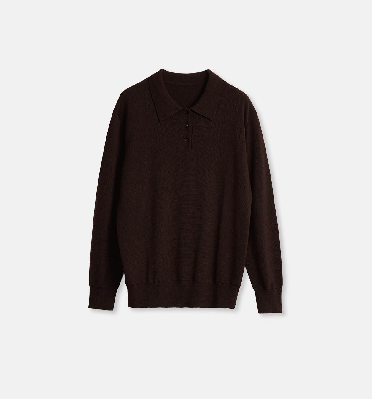 "Library Diary" Machine Washable Premium Wool Women's Polo Neck Loose Top - variant_title
