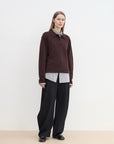 "Library Diary" Machine Washable Premium Wool Women's Polo Neck Loose Top - variant_title