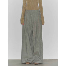 "Light and Shadow Walking" Retro Fashionable Dirty Printed Reverse - Fold Mid - Low - Waist Double - pleat Straight - leg Wide - Leg Casual Pants - variant_title