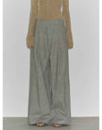 "Light and Shadow Walking" Retro Fashionable Dirty Printed Reverse - Fold Mid - Low - Waist Double - pleat Straight - leg Wide - Leg Casual Pants - variant_title