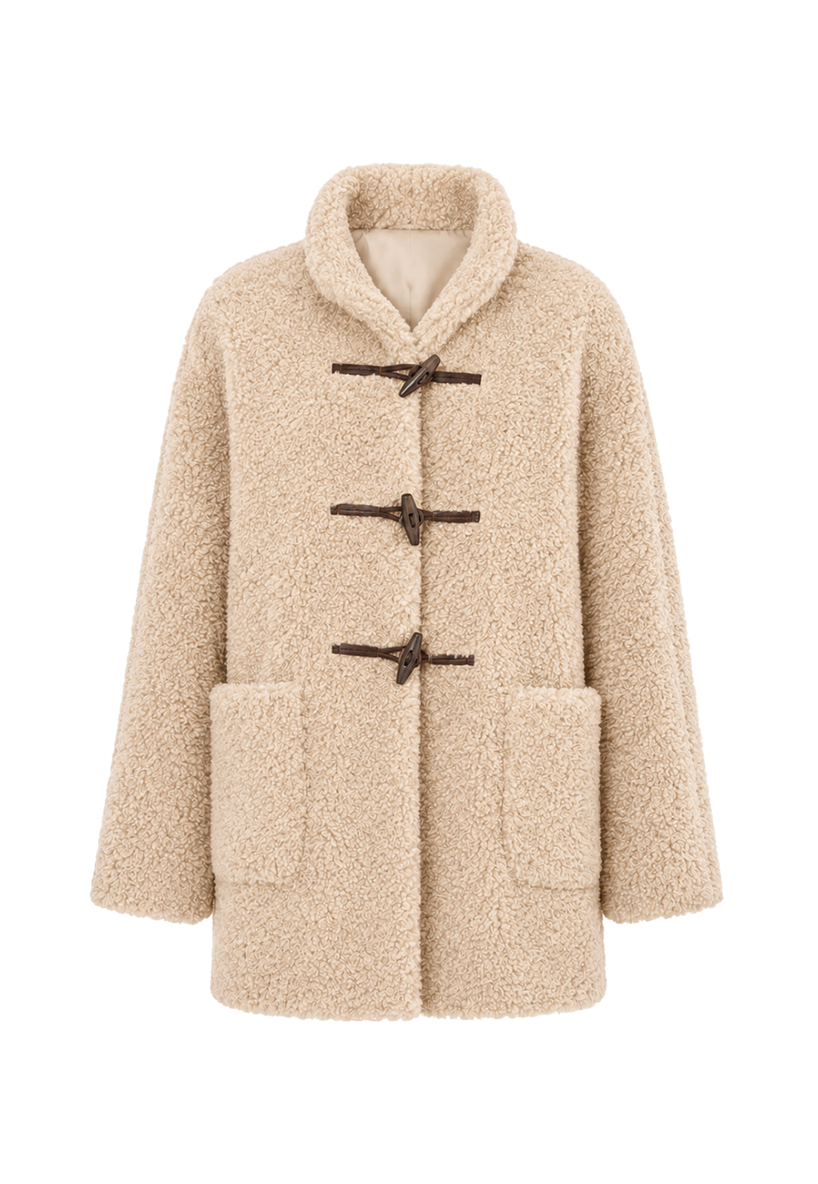 Light and Wandering stand-collar curly faux leather shearling jacket product image 01