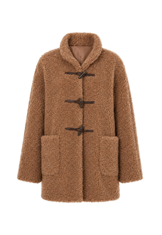 Light and Wandering stand-collar curly faux leather shearling jacket product image 03