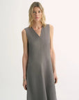 Lightweight and zero - pressure cupro linen textured anti - wrinkle V - neck sleeveless A - line dress - variant_title