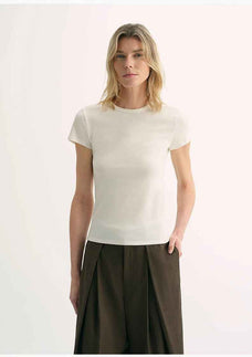 LINDIS wool mulberry silk classic short - sleeved round neck T-shirt for women - variant_title