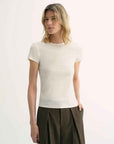 LINDIS wool mulberry silk classic short - sleeved round neck T-shirt for women - variant_title