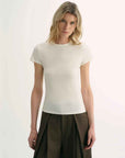 LINDIS wool mulberry silk classic short - sleeved round neck T-shirt for women - variant_title