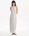Linen Sequin Embroidery Dress Summer"Galaxy Trace" - variant_title
