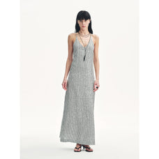 Linen Sequin Embroidery Dress Summer"Galaxy Trace" - variant_title