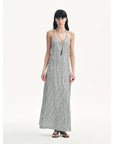 Linen Sequin Embroidery Dress Summer"Galaxy Trace" - variant_title
