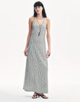 Linen Sequin Embroidery Dress Summer"Galaxy Trace" - variant_title