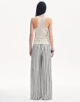 Linen Vertical Stripe Drape Wide Leg Casual Pants"Fashion Tension" - variant_title