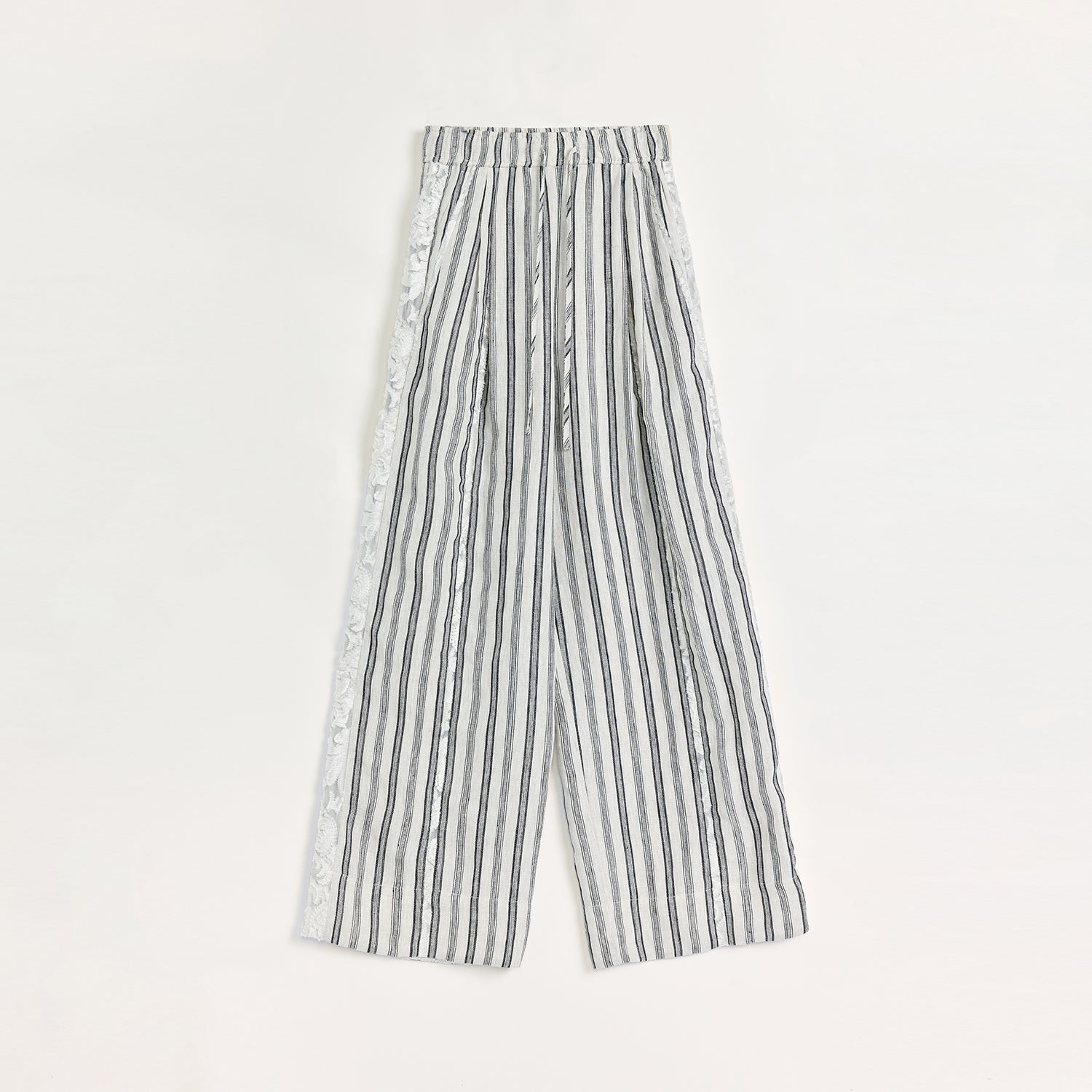 Linen Vertical Stripe Drape Wide Leg Casual Pants"Fashion Tension" - variant_title