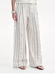 Linen Vertical Stripe Drape Wide Leg Casual Pants"Fashion Tension" - variant_title