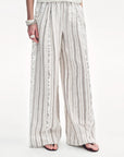 Linen Vertical Stripe Drape Wide Leg Casual Pants"Fashion Tension" - variant_title