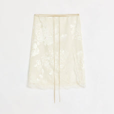 "Lingering Soft Light" Paneled Irregular Lace Straight - Cut Split Skirt - variant_title