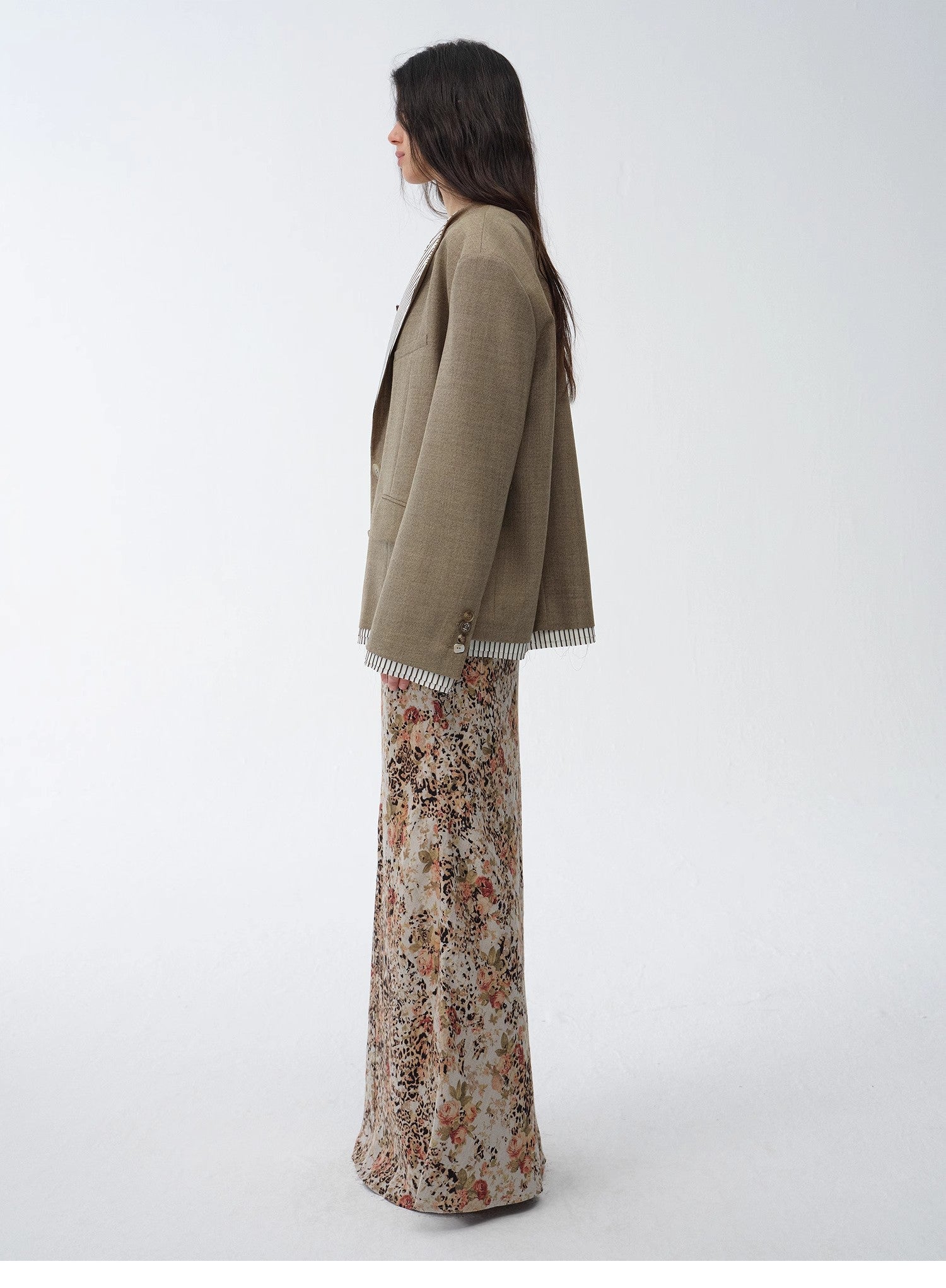 "London Diary"old money style contrasting lapel wool blazer - variant_title