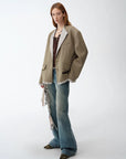 "London Diary"old money style contrasting lapel wool blazer - variant_title
