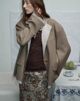 "London Diary"old money style contrasting lapel wool blazer - variant_title