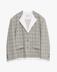 "London Diary"old money style contrasting lapel wool blazer - variant_title