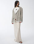 "London Diary"old money style contrasting lapel wool blazer - variant_title