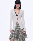 "Long Island Vacation" wool blend V - neck straight shoulder knitted cardigan spring - variant_title