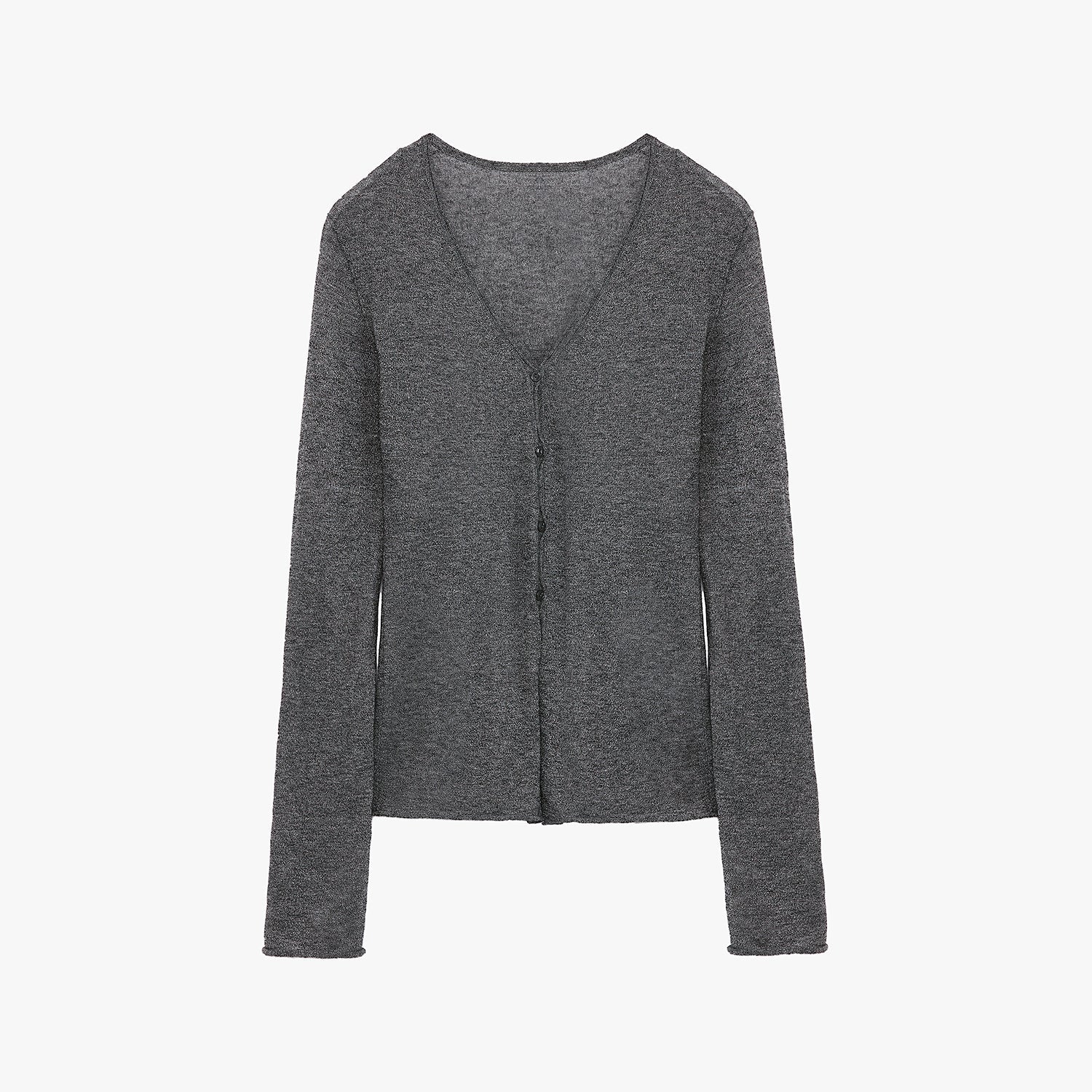 "Long Island Vacation" wool blend V - neck straight shoulder knitted cardigan spring - variant_title