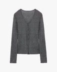 "Long Island Vacation" wool blend V - neck straight shoulder knitted cardigan spring - variant_title