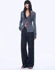 "Long Island Vacation" wool blend V - neck straight shoulder knitted cardigan spring - variant_title