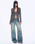 "Long Island Vacation" wool blend V - neck straight shoulder knitted cardigan spring - variant_title