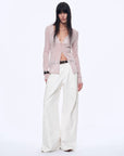 "Long Island Vacation" wool blend V - neck straight shoulder knitted cardigan spring - variant_title