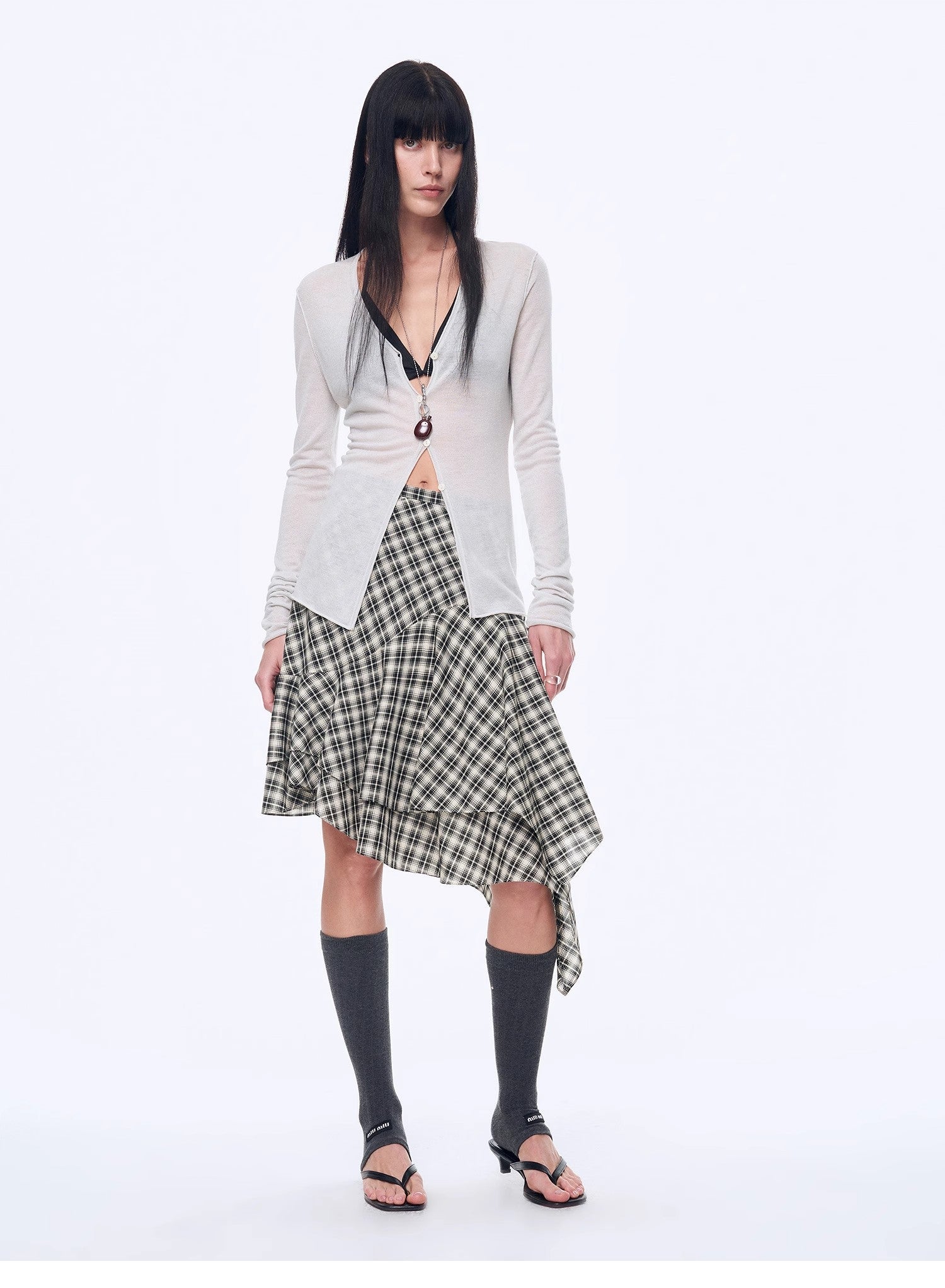 "Long Island Vacation" wool blend V - neck straight shoulder knitted cardigan spring - variant_title
