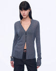 "Long Island Vacation" wool blend V - neck straight shoulder knitted cardigan spring - variant_title