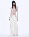 "Long Island Vacation" wool blend V - neck straight shoulder knitted cardigan spring - variant_title