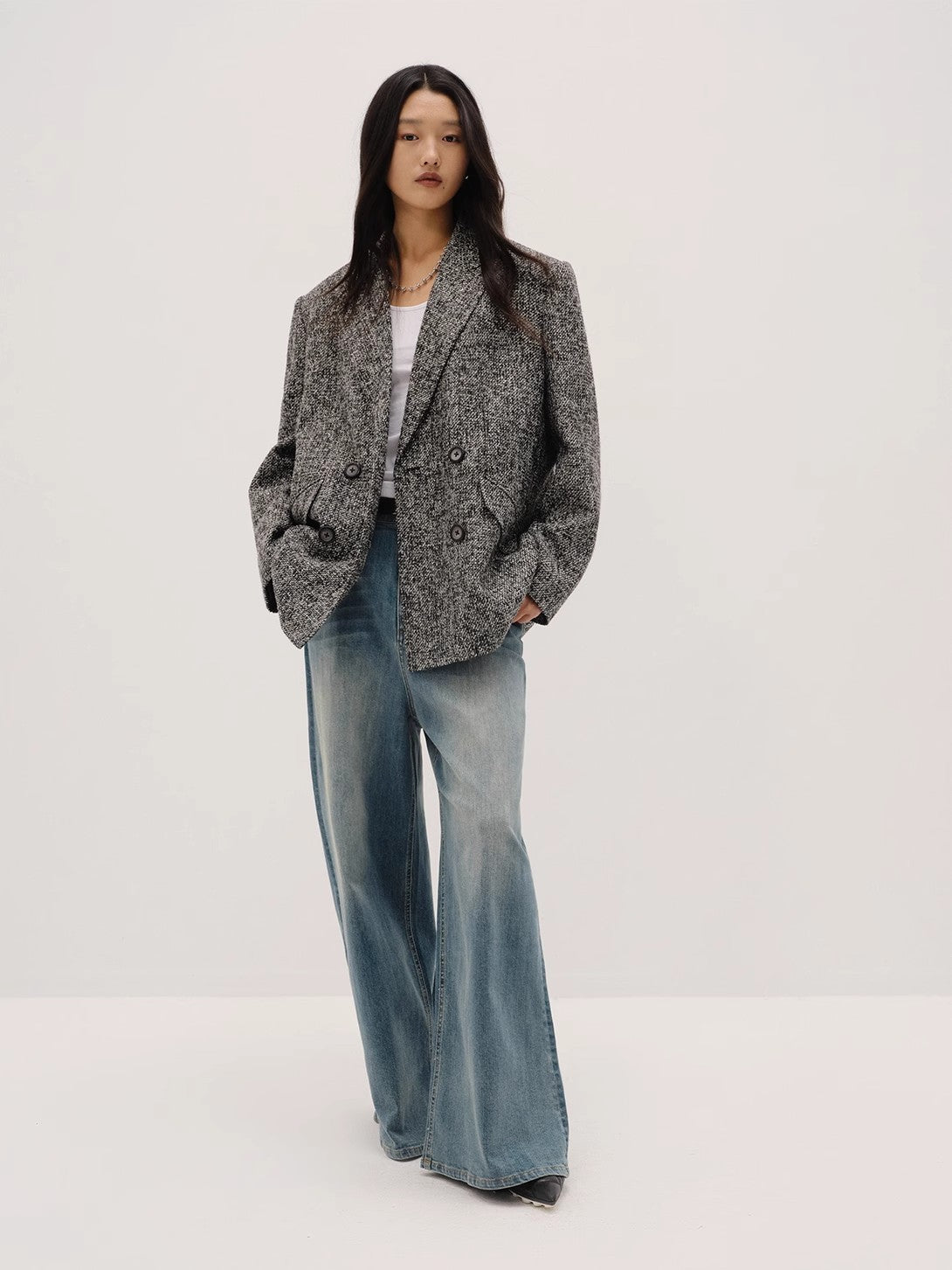 "Long Night Meteor" Limited Edition Italian Imported Yarn Fashionable Chanel Style Tweed Suit Jacket - variant_title