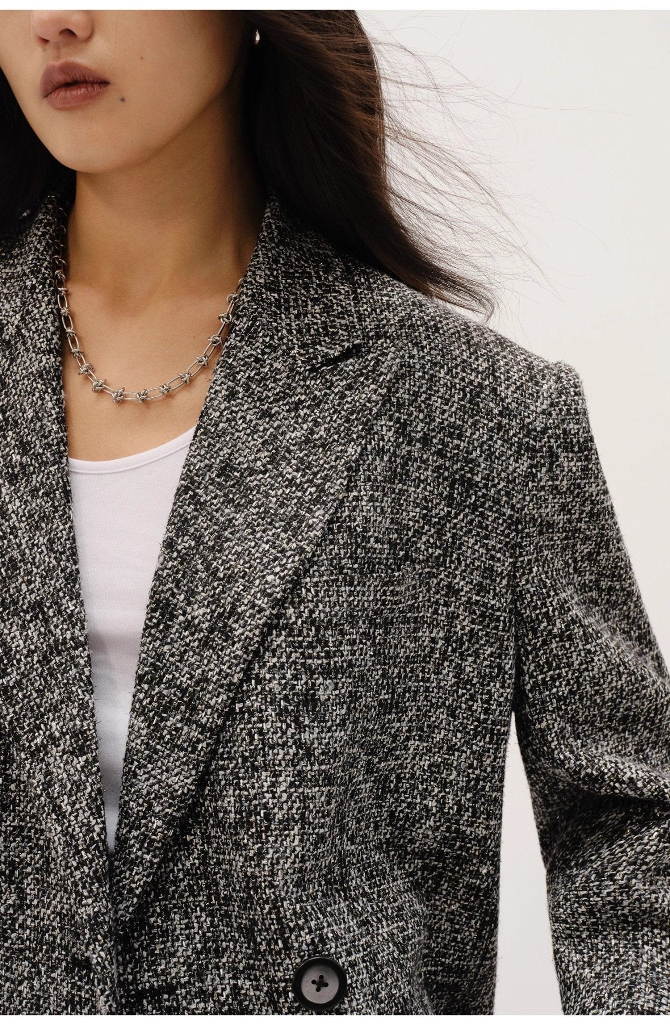 "Long Night Meteor" Limited Edition Italian Imported Yarn Fashionable Chanel Style Tweed Suit Jacket - variant_title