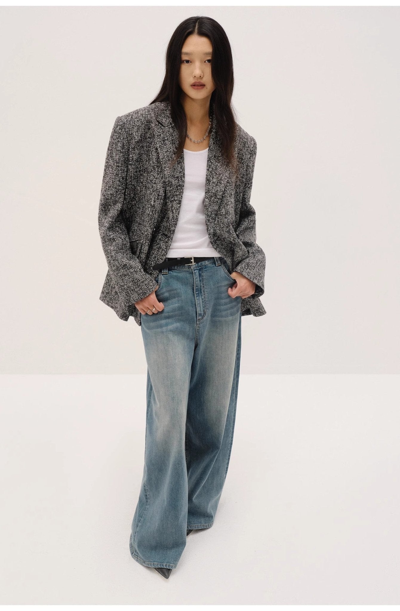 "Long Night Meteor" Limited Edition Italian Imported Yarn Fashionable Chanel Style Tweed Suit Jacket - variant_title