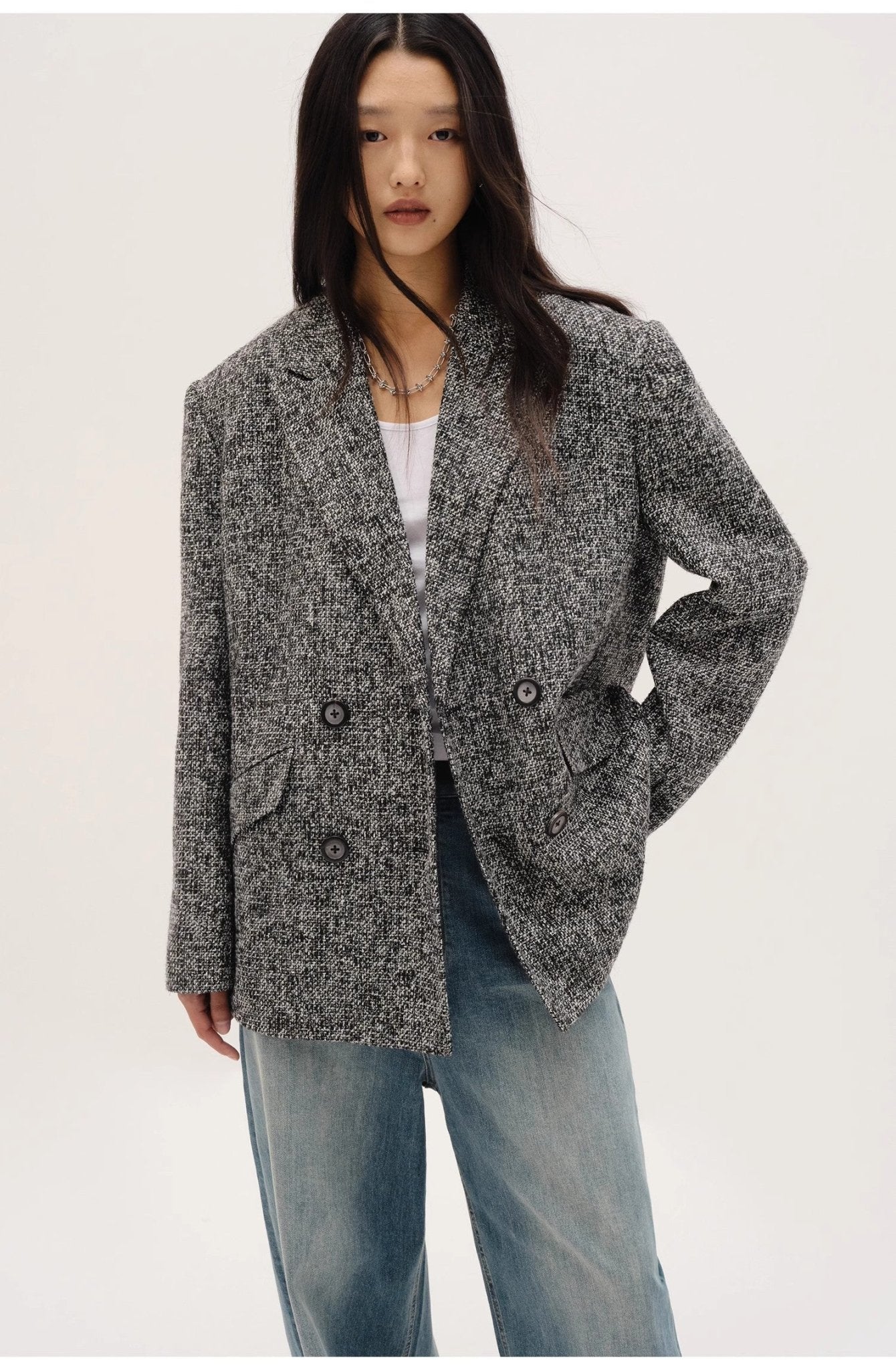 "Long Night Meteor" Limited Edition Italian Imported Yarn Fashionable Chanel Style Tweed Suit Jacket - variant_title
