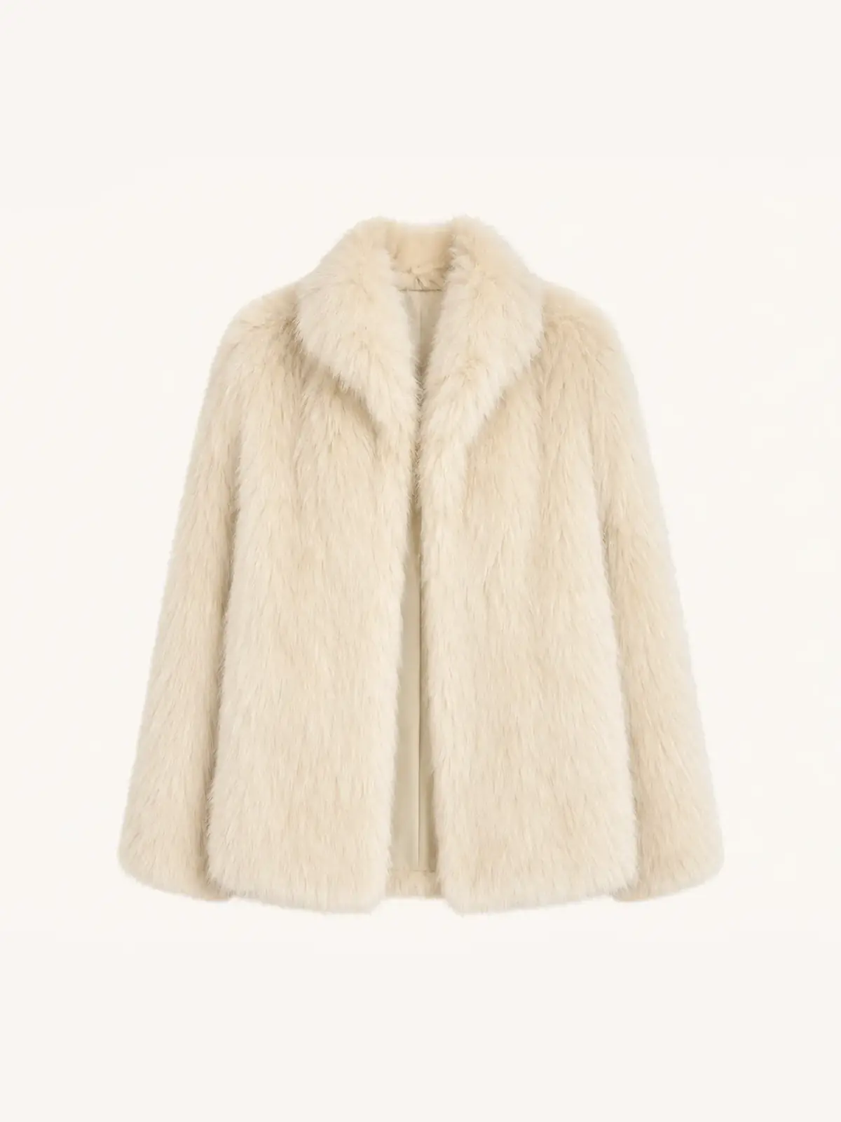 Long Nocturne apricot Saga fox fur coat front product view