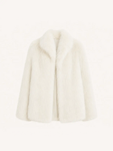 Long Nocturne off-white Saga fox fur coat front product view