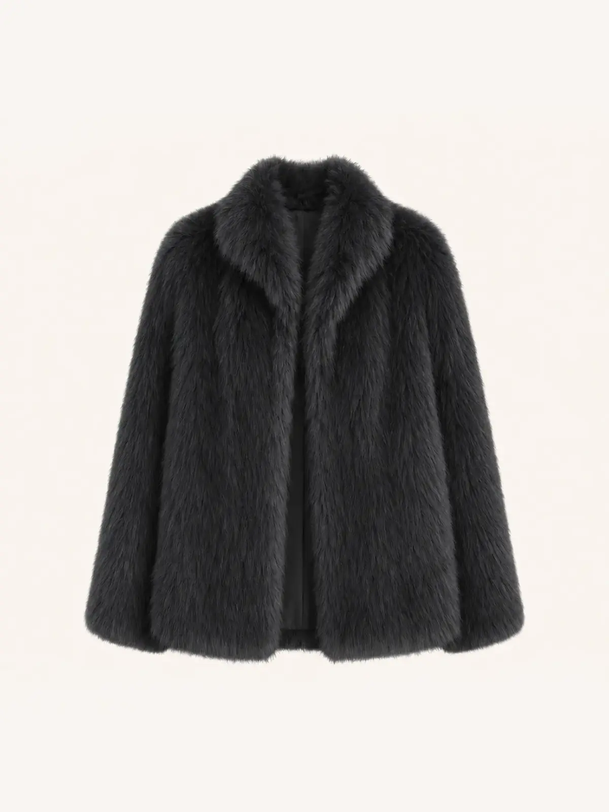 Long Nocturne reddish brown Saga fox fur coat front product view