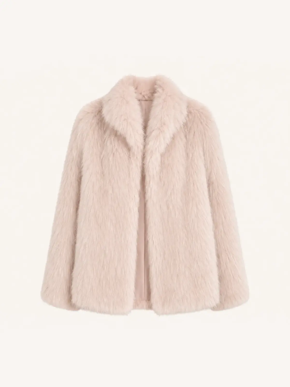 Long Nocturne pink Saga fox fur coat front product view