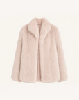 Long Nocturne pink Saga fox fur coat front product view