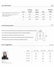 Long Nocturne fox fur coat size guide and measurements