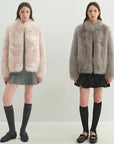 "Long Nocturne" imported fox fur retro short coat for women - variant_title