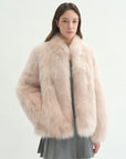 "Long Nocturne" imported fox fur retro short coat for women - variant_title