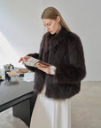 "Long Nocturne" imported fox fur retro short coat for women - variant_title