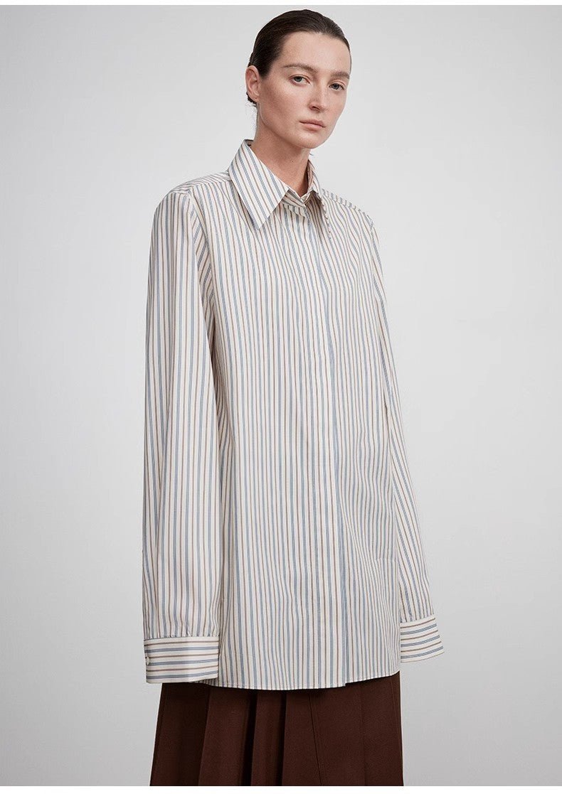 Long shirt with high - end drapey temperament top for women - variant_title